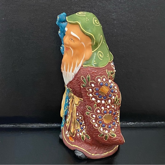 Vintage Signed Kutani Jurojin God Of Elderly & Longevity 6” Porcelain Figurine - Picture 6 of 15